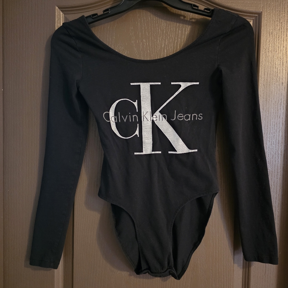 Calvin Klein Black Bodysuit with Logo